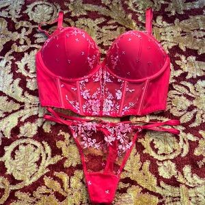 Victoria’s Secret Floral Embroidered Corset Top (SET)